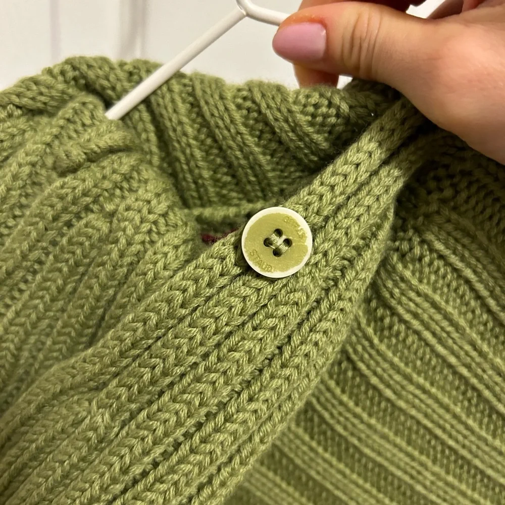 STAUD The Cary Dress in Fern Green Cowl Neck Sweater with Textured Knit - Picture 5 of 5